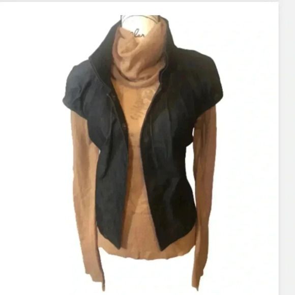 ALC SWEATER  TAN MO HAIR COWL NECK SHEER     LONG SLEEVE HIGH LOW SIZE SMALL - Picture 9 of 9